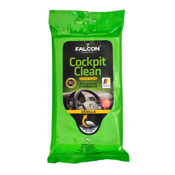 Falcon cockpit clean 30ks Vanilla, čistící ubrousky na plasty